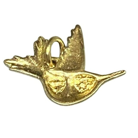 Gold-Toned Hummingbird Charm Pendant - Picture 3 of 3